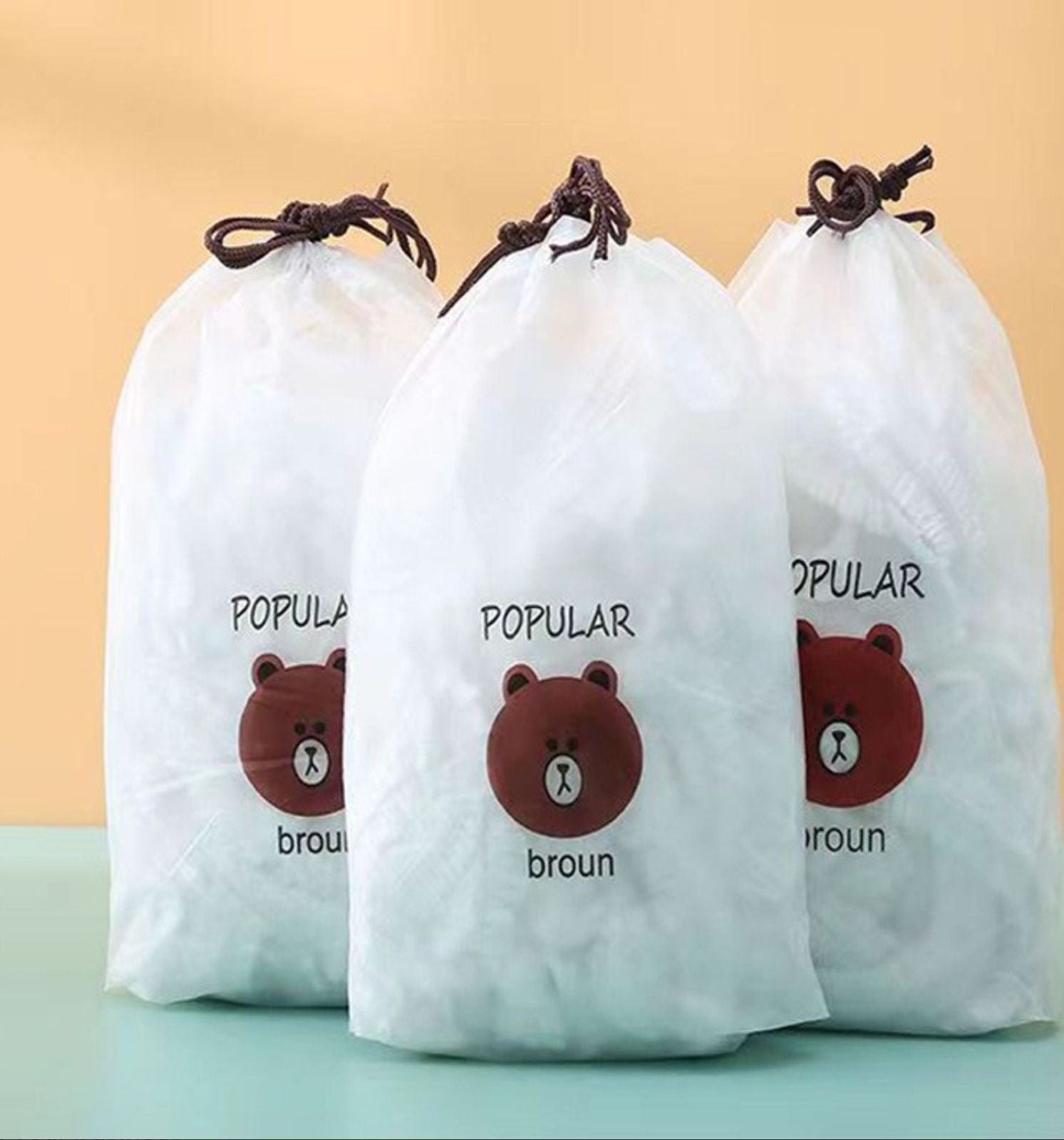 Pack of 100 Reusable Elastic Storage Bags – Multipurpose Carry & Packaging Bags for Meat, Grocery & Kitchen Use