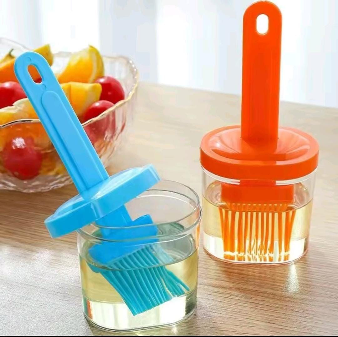 Silicone BBQ Oil Brush Bottle – Oil Dispenser & Basting Brush for Cooking, Grilling & Baking